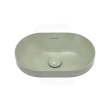 530x340x175mm Fienza Aluca Pill Semi-Inset Basin Ceramic Slim Edge Design Matt Olive