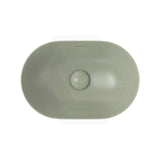 530x340x175mm Fienza Aluca Pill Semi-Inset Basin Ceramic Slim Edge Design Matt Olive