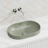 530x340x175mm Fienza Aluca Oval Inset Basin Ceramic Slim Edge with Overflow Colours Available