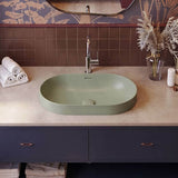 Fienza Aluca Oval Inset Basin Ceramic Slim Edge with Overflow 530x340x175mm - Colours Available