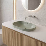 Fienza Aluca Oval Inset Basin Ceramic Slim Edge with Overflow 530x340x175mm - Colours Available