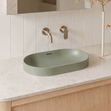 Fienza Aluca Oval Inset Basin Ceramic Slim Edge with Overflow 530x340x175mm - Colours Available