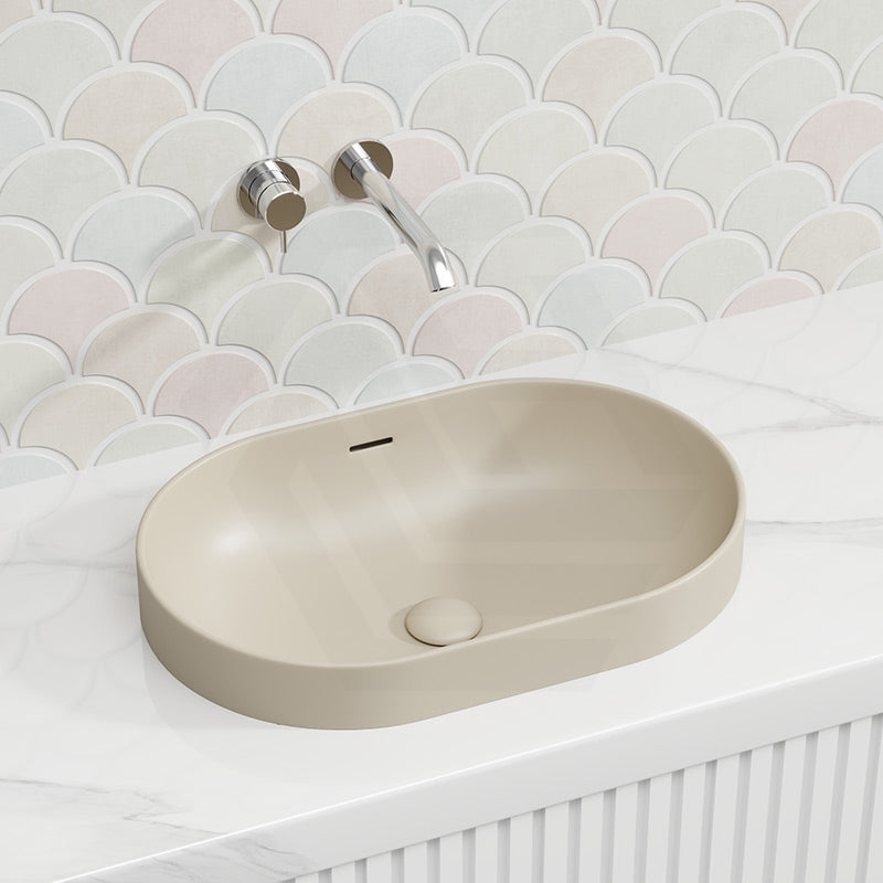 530x340x175mm Fienza Aluca Oval Inset Basin Ceramic Slim Edge with Overflow Colours Available