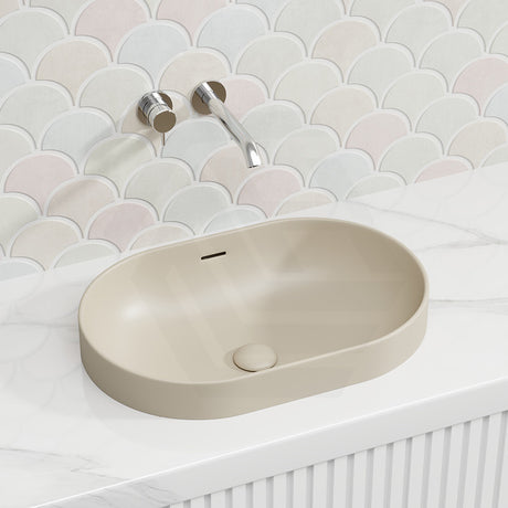 530x340x175mm Fienza Aluca Oval Inset Basin Ceramic Slim Edge with Overflow Colours Available