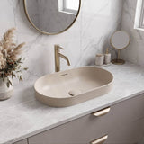 Fienza Aluca Oval Inset Basin Ceramic Slim Edge with Overflow 530x340x175mm - Colours Available