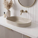 Fienza Aluca Oval Inset Basin Ceramic Slim Edge with Overflow 530x340x175mm - Colours Available