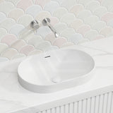 530x340x175mm Fienza Aluca Oval Inset Basin Ceramic Slim Edge with Overflow Colours Available