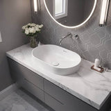 Fienza Aluca Oval Inset Basin Ceramic Slim Edge with Overflow 530x340x175mm - Colours Available