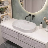 Fienza Aluca Oval Inset Basin Ceramic Slim Edge with Overflow 530x340x175mm - Colours Available