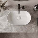 Fienza Aluca Oval Inset Basin Ceramic Slim Edge with Overflow 530x340x175mm - Colours Available