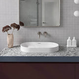 Fienza Aluca Oval Inset Basin Ceramic Slim Edge with Overflow 530x340x175mm - Colours Available