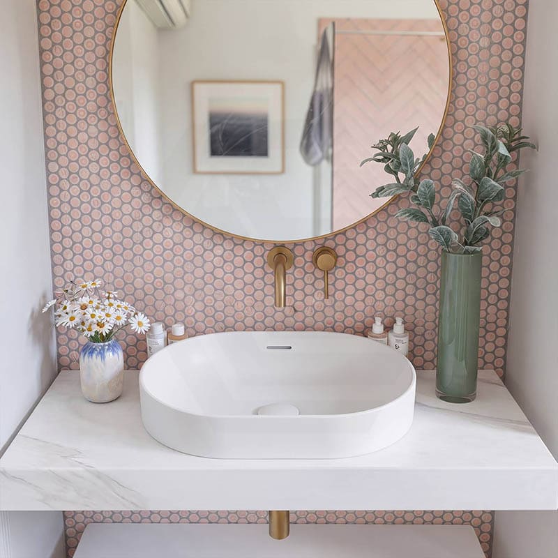 Fienza Aluca Oval Inset Basin Ceramic Slim Edge with Overflow 530x340x175mm - Colours Available