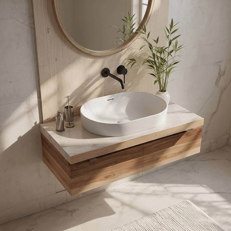 Fienza Aluca Oval Inset Basin Ceramic Slim Edge with Overflow 530x340x175mm - Colours Available