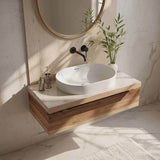 Fienza Aluca Oval Inset Basin Ceramic Slim Edge with Overflow 530x340x175mm - Colours Available