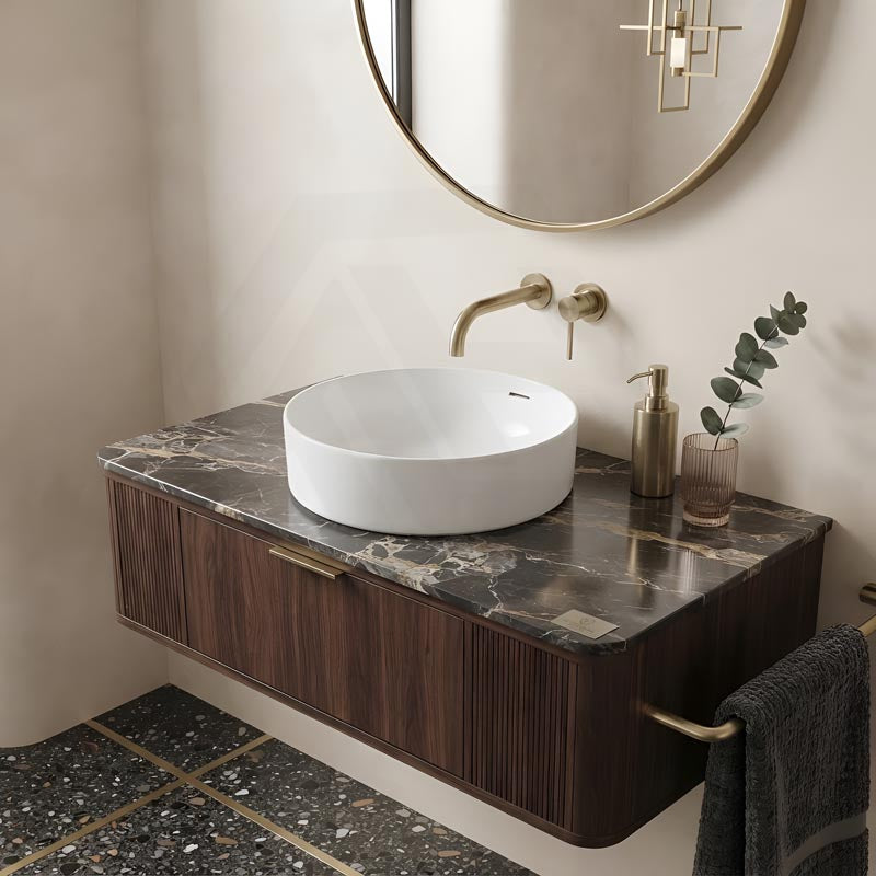 Fienza Aluca Round Inset Basin Ceramic Slim Edge With Overflow 350x350x175mm - Various Colour