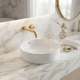 Fienza Aluca Round Inset Basin Ceramic Slim Edge With Overflow 350x350x175mm - Various Colour