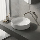 Fienza Aluca Round Inset Basin Ceramic Slim Edge With Overflow 350x350x175mm - Various Colour