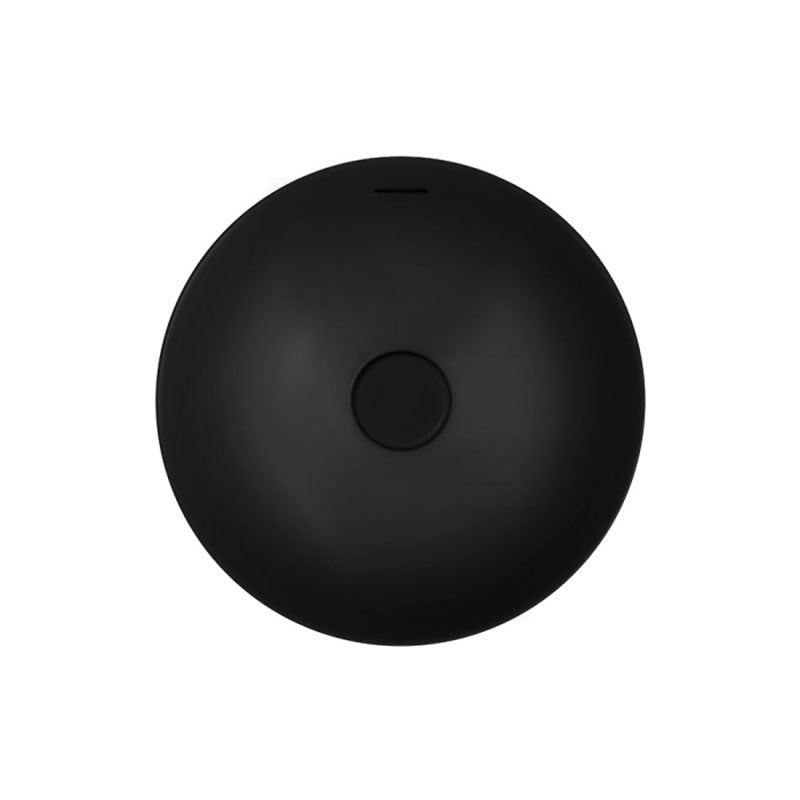 350x350x175mm Fienza Aluca Round Inset Basin Ceramic Slim Edge Design With Overflow Matt Black