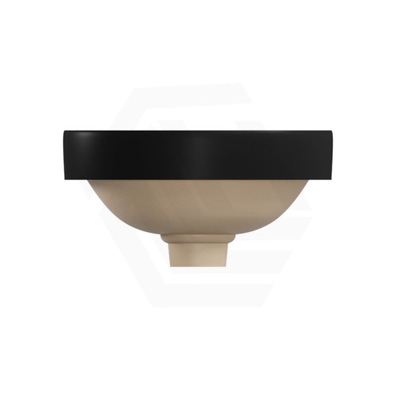350x350x175mm Fienza Aluca Round Inset Basin Ceramic Slim Edge Design With Overflow Matt Black