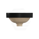 350x350x175mm Fienza Aluca Round Inset Basin Ceramic Slim Edge Design With Overflow Matt Black