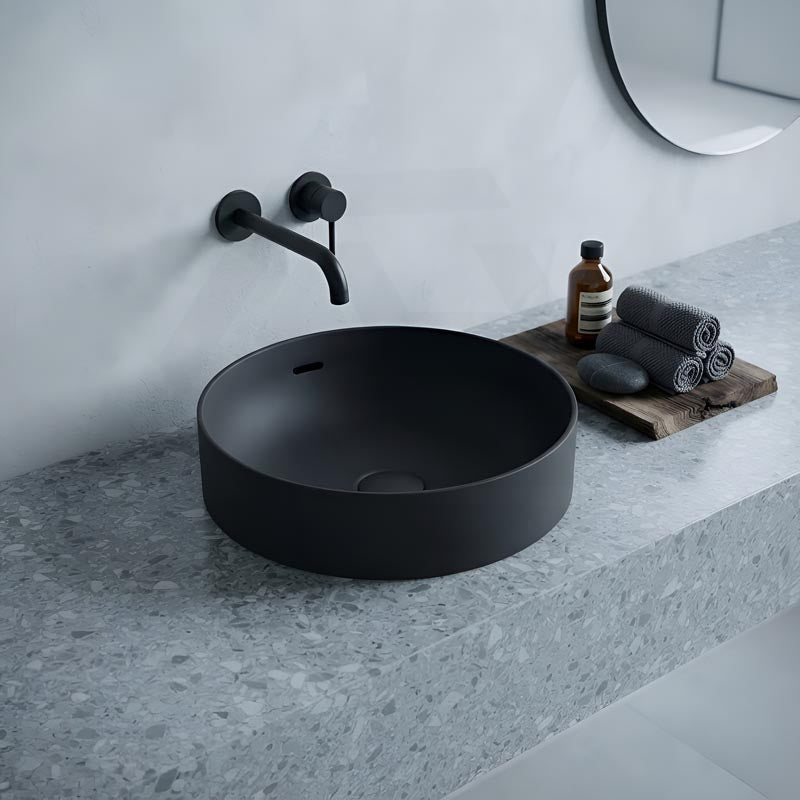 Fienza Aluca Round Inset Basin Ceramic Slim Edge With Overflow 350x350x175mm - Various Colour