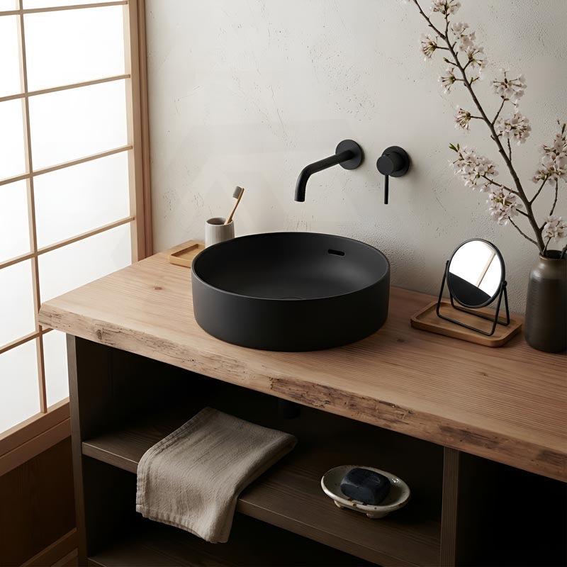 Fienza Aluca Round Inset Basin Ceramic Slim Edge With Overflow 350x350x175mm - Various Colour