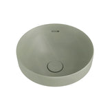 350x350x175mm Fienza Aluca Round Inset Basin Ceramic Slim Edge Design With Overflow Matt Olive