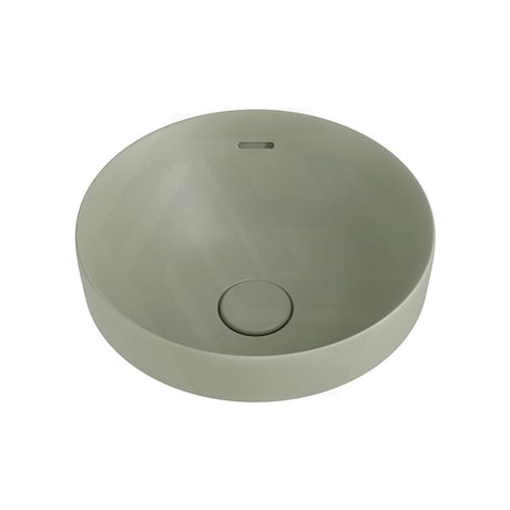 350x350x175mm Fienza Aluca Round Inset Basin Ceramic Slim Edge Design With Overflow Matt Olive