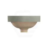 350x350x175mm Fienza Aluca Round Inset Basin Ceramic Slim Edge Design With Overflow Matt Olive
