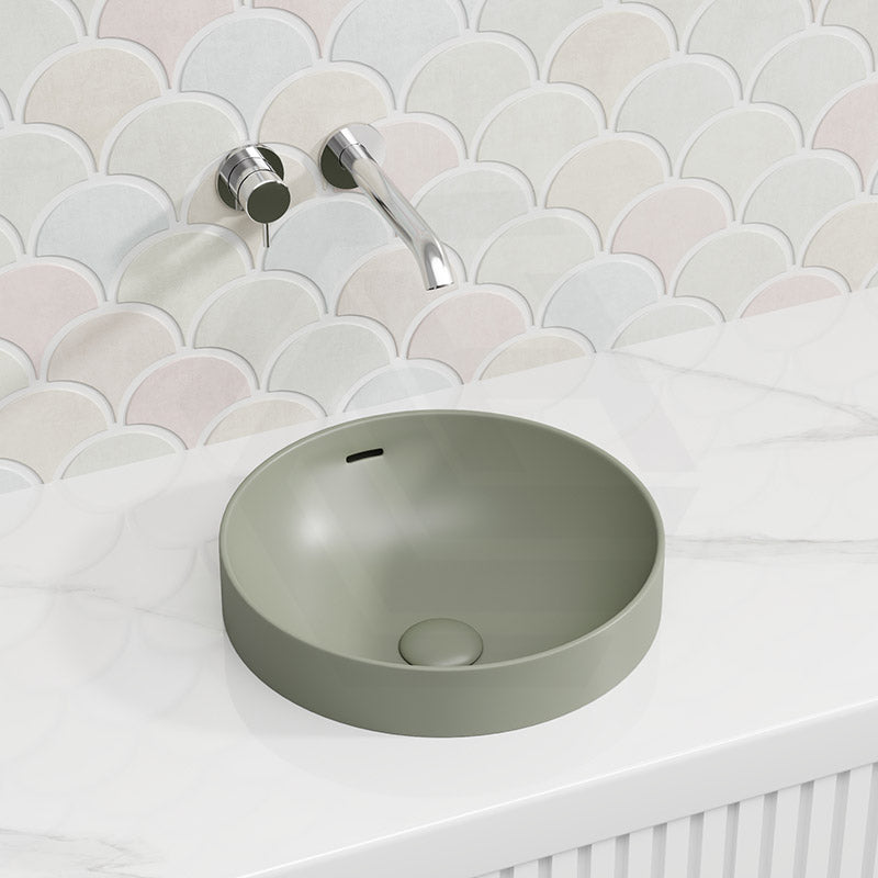 350x350x175mm Fienza Aluca Round Inset Basin Ceramic Slim Edge With Overflow Various Colour
