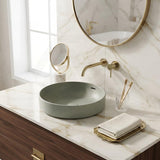Fienza Aluca Round Inset Basin Ceramic Slim Edge With Overflow 350x350x175mm - Various Colour