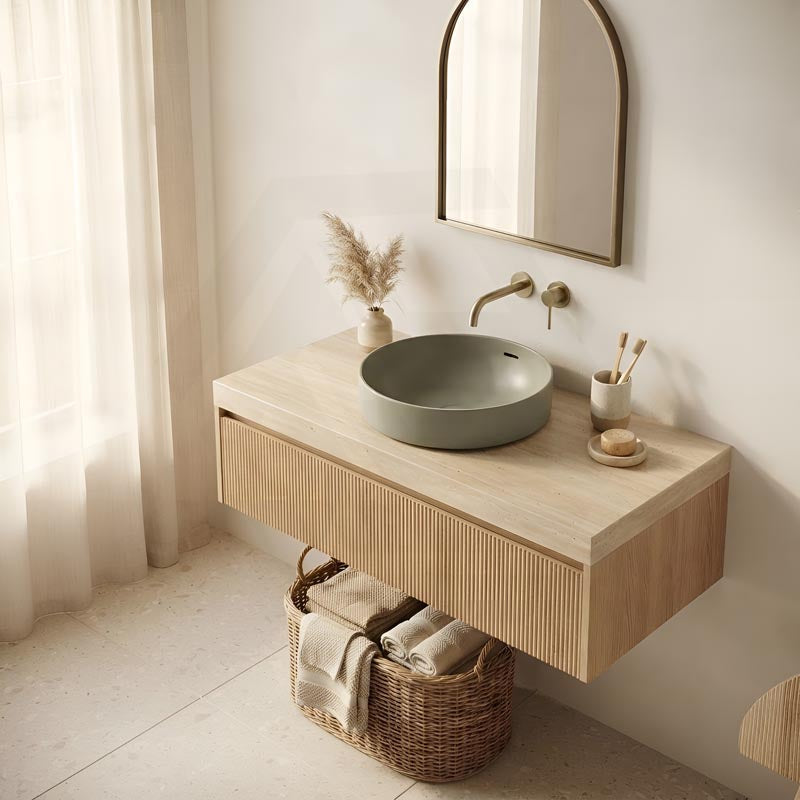 Fienza Aluca Round Inset Basin Ceramic Slim Edge With Overflow 350x350x175mm - Various Colour