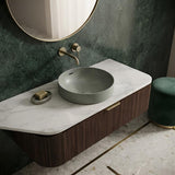 Fienza Aluca Round Inset Basin Ceramic Slim Edge With Overflow 350x350x175mm - Various Colour