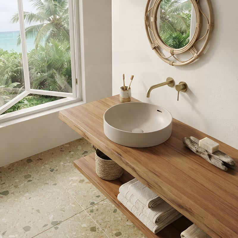 Fienza Aluca Round Inset Basin Ceramic Slim Edge With Overflow 350x350x175mm - Various Colour