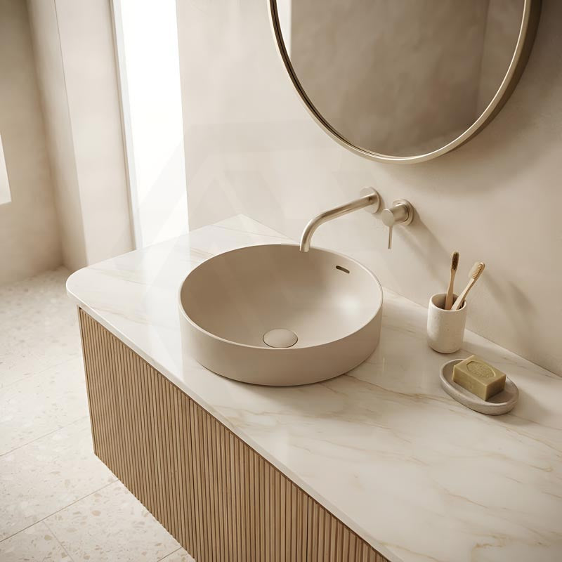 Fienza Aluca Round Inset Basin Ceramic Slim Edge With Overflow 350x350x175mm - Various Colour