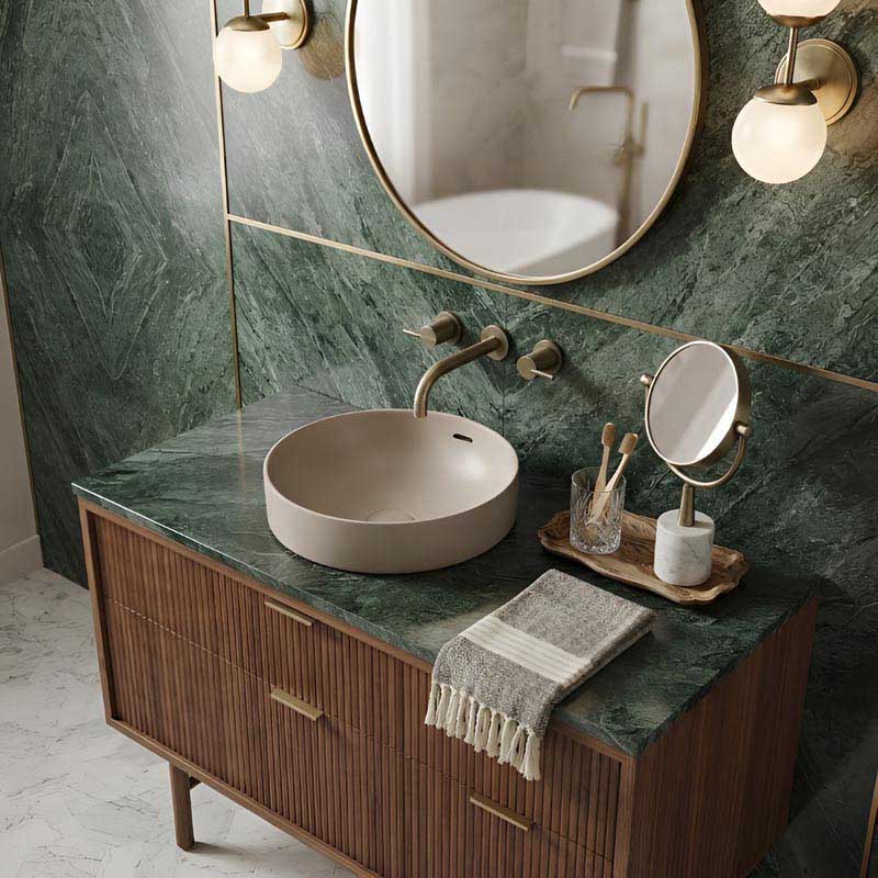 Fienza Aluca Round Inset Basin Ceramic Slim Edge With Overflow 350x350x175mm - Various Colour