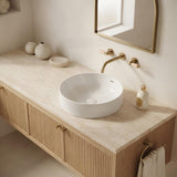 Fienza Aluca Round Inset Basin Ceramic Slim Edge With Overflow 350x350x175mm - Various Colour