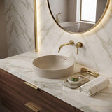 Fienza Aluca Round Inset Basin Ceramic Slim Edge With Overflow 350x350x175mm - Various Colour
