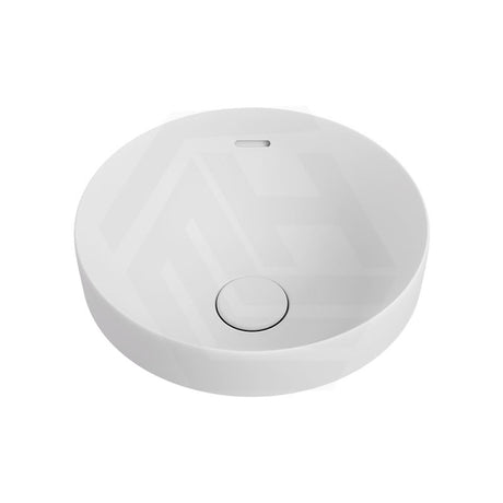350x350x175mm Fienza Aluca Round Inset Basin Ceramic Slim Edge Design With Overflow Matt White