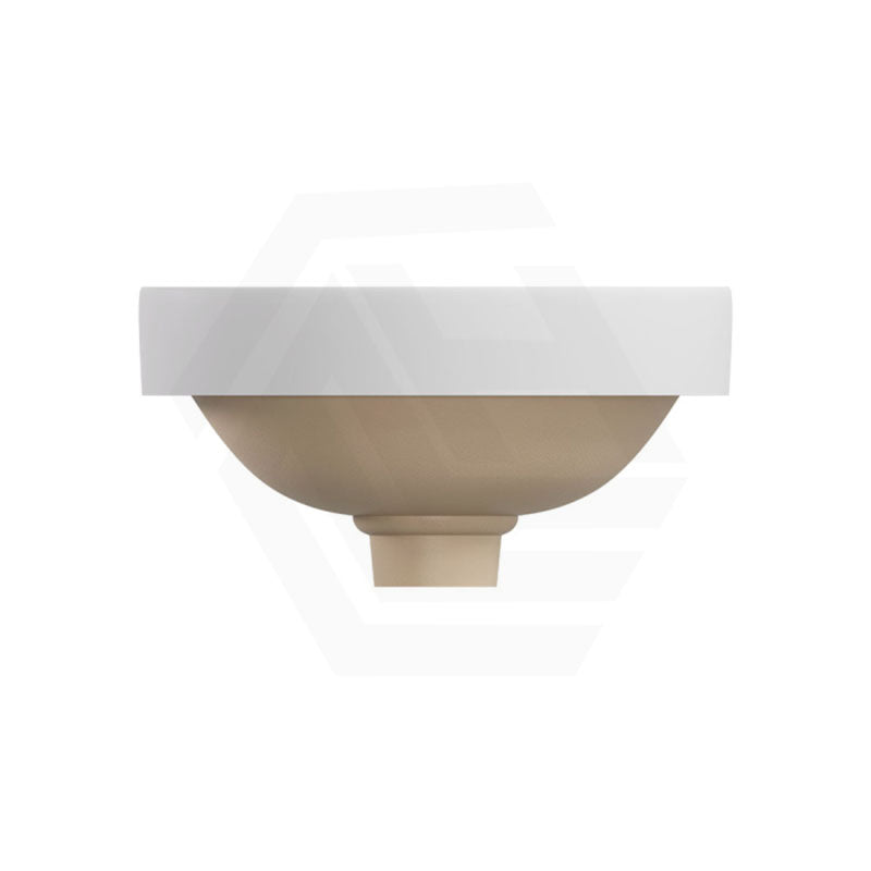 350x350x175mm Fienza Aluca Round Inset Basin Ceramic Slim Edge Design With Overflow Matt White