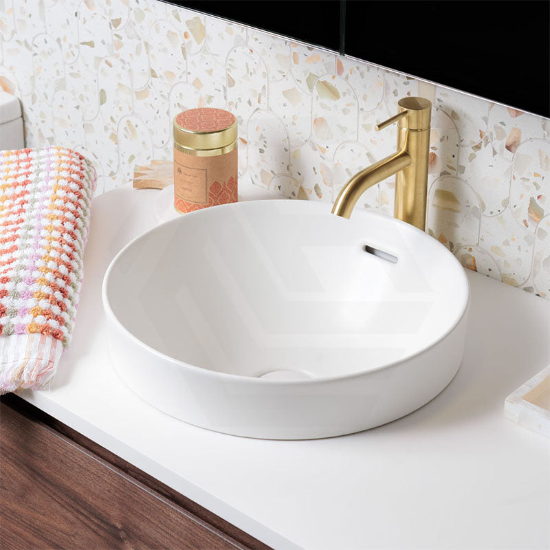 350x350x175mm Fienza Aluca Round Inset Basin Ceramic Slim Edge With Overflow Various Colour