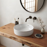 Fienza Aluca Round Inset Basin Ceramic Slim Edge With Overflow 350x350x175mm - Various Colour