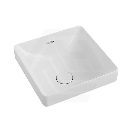 345x345x175mm Fienza Aluca Square Inset Basin Ceramic Slim Edge Design With Overflow Gloss White