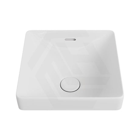 345x345x175mm Fienza Aluca Square Inset Basin Ceramic Slim Edge Design With Overflow Gloss White