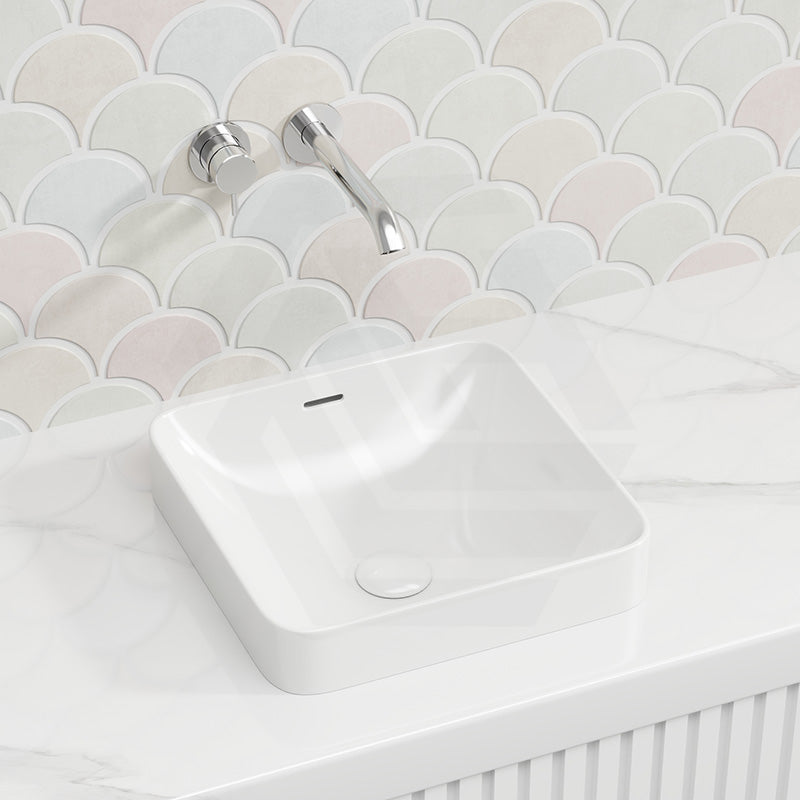 345x345x175mm Fienza Aluca Square Inset Basin Ceramic Slim Edge With Overflow Various Colour