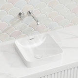 345x345x175mm Fienza Aluca Square Inset Basin Ceramic Slim Edge With Overflow Various Colour