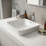 Fienza Aluca Square Ceramic Inset Basin Slim Edge with Overflow 345x345x175mm - Variant Colour