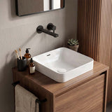 Fienza Aluca Square Ceramic Inset Basin Slim Edge with Overflow 345x345x175mm - Variant Colour