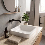 Fienza Aluca Square Ceramic Inset Basin Slim Edge with Overflow 345x345x175mm - Variant Colour