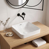Fienza Aluca Square Ceramic Inset Basin Slim Edge with Overflow 345x345x175mm - Variant Colour